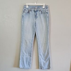 Liz & Co. Light Wash Straight Leg Jeans, Womens Size 6 Long